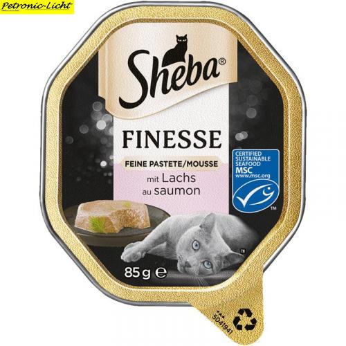 22 x Sheba Schale Finesse Pastete/Mousse mit Lachs MSC 85g