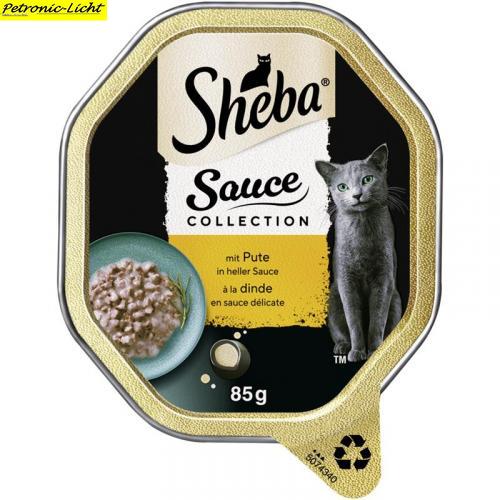 22 x Sheba Schale Sauce Collection Pute in heller Sauce 85g