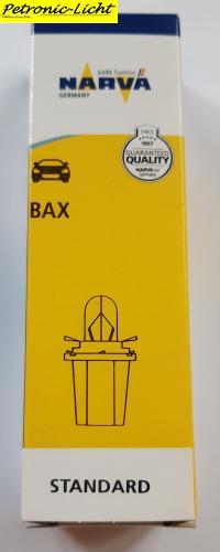 10 Stück Kunststoffsockel-Birne BAX BX8,4d 12V 1,5W; NARVA(17048) Anzeigenlampe