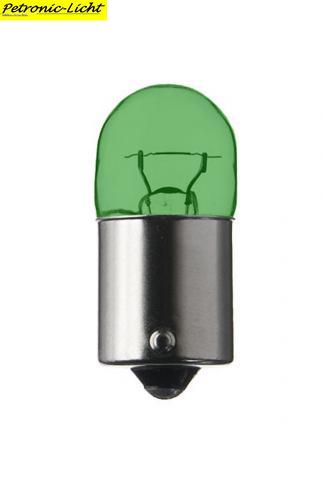 Kugellampe-Birnen 12V 5W Grün  (Sockel:BA15s); von Spahn 